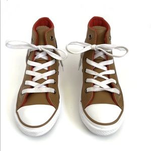 Converse Hi Top Burnt Caramel Leather Sneakers